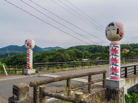 【宮城県】遠刈田温泉・こけし橋 【宮城県】遠刈田温泉・こけし橋 遠刈田大橋,こけし橋,遠刈田温泉の写真素材