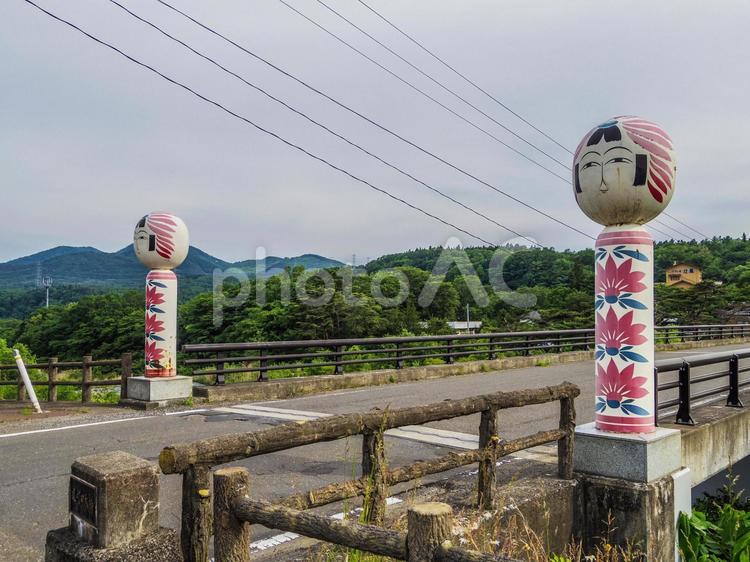 【宮城県】遠刈田温泉・こけし橋 遠刈田大橋,こけし橋,遠刈田温泉の写真素材