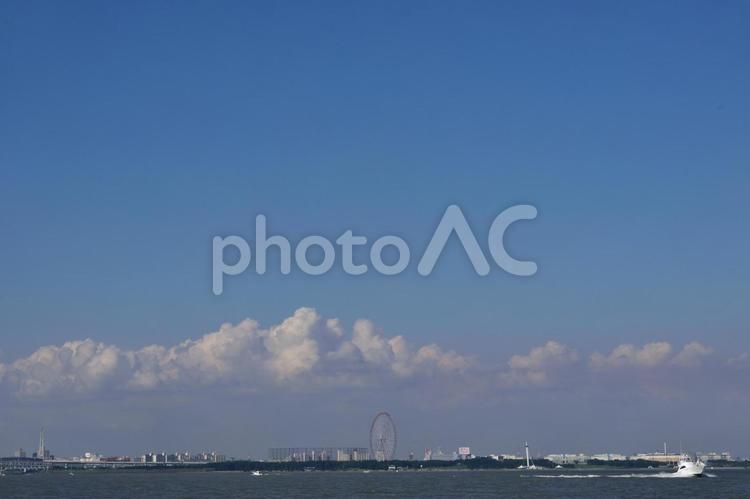晴れた日の海と青空 風景,景色,海の写真素材