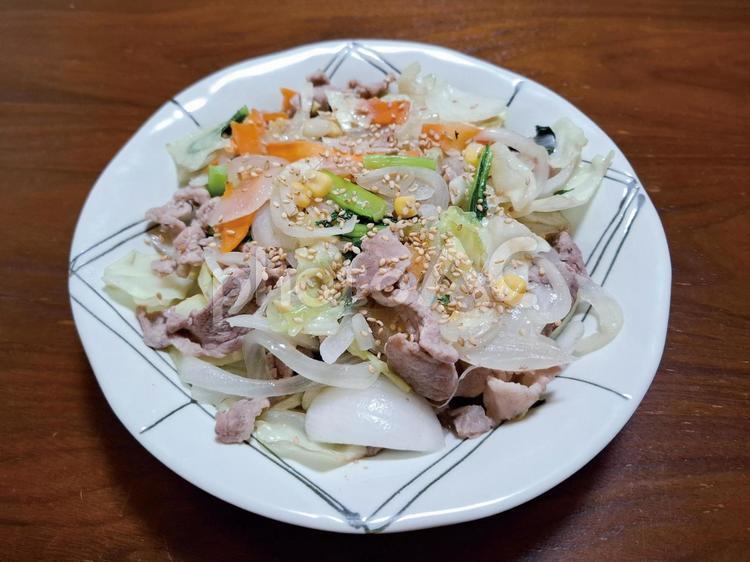 玉ねぎたっぷり野菜炒め_1.jpg 野菜炒め,料理,おかずの写真素材