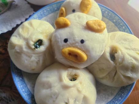 豚まん 豚まん,饅頭,食べ物の写真素材