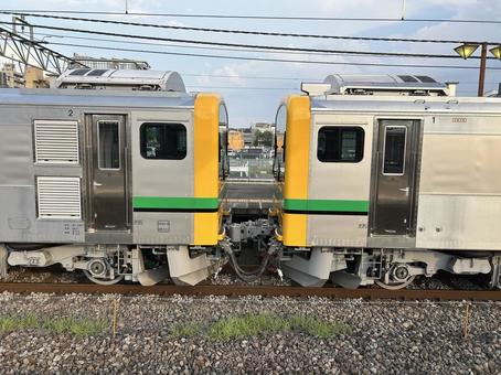 GV-E197系 連結面 GV-E197系 連結面 鉄道,電車,列車の写真素材