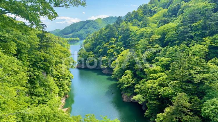 栃木県那須塩原市　河川 川,栃木県,那須塩原市の写真素材
