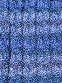 縄編み青 手編み,テクスチャ,背景の写真素材