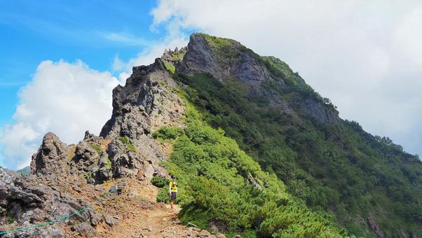 横岳 横岳 山,登山,赤岳の写真素材