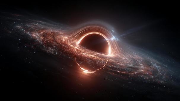 壮大な宇宙空間に輝くブラックホールの姿 壮大な宇宙空間に輝くブラックホールの姿の写真