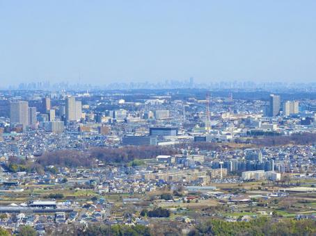 神奈川県相模原市中心市街地の俯瞰 相模原市,橋本,相模原の写真素材
