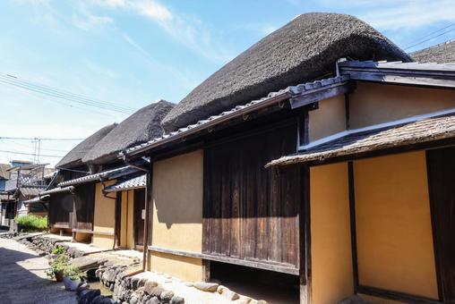肥前浜宿 茅葺き町屋 肥前浜宿 茅葺き町屋 町並み,宿場町,肥前浜宿の写真素材