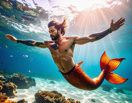 人魚の男性 人魚の男性の写真