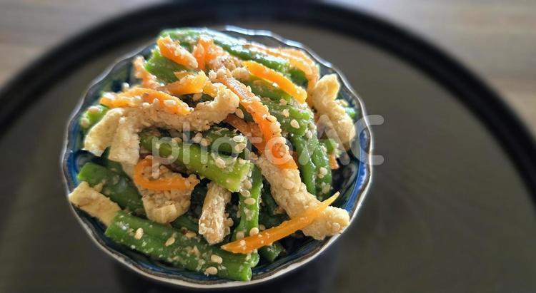 いんげんの胡麻和え 胡麻和え,いんげん,ニンジンの写真素材