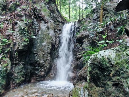 Photo, shishigataki waterfall, waterfall, day high city, 