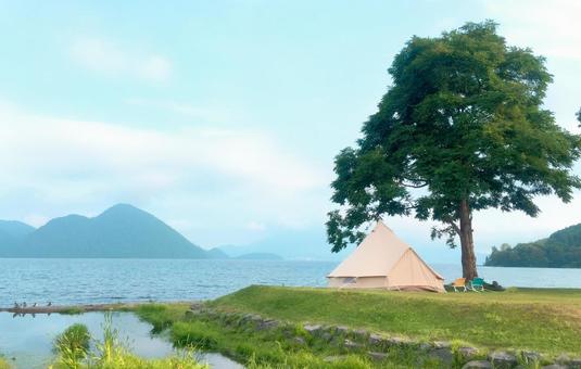 One pole tent campsite vacation One pole tent campsite vacation
