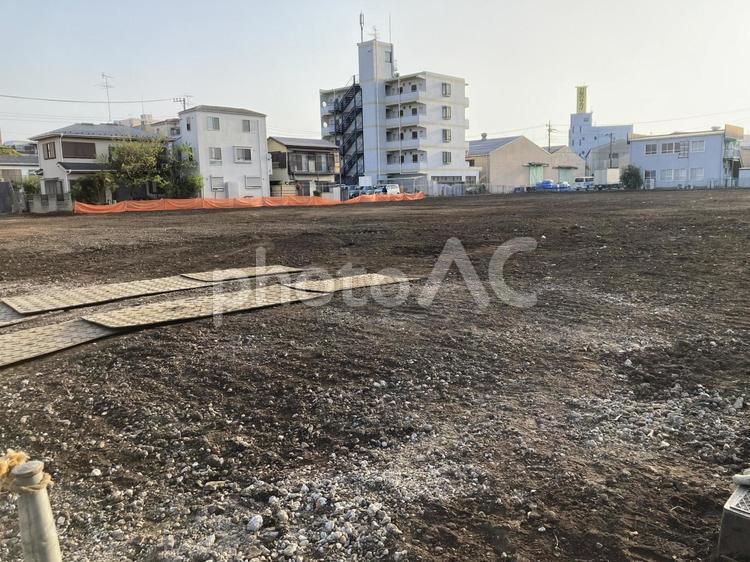 更地　空き地　建築　広大 空き地,更地,土地の写真素材