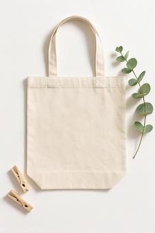 無地コットンエコバッグの写真