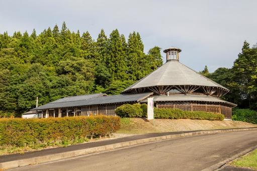 ふるさと陶芸館の風景⑵ ふるさと陶芸館の風景⑵ 建物,木造,特徴的の写真素材