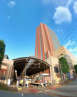 Sangenjaya Setagaya Line and Carrot Tower, sangenjaya, three tea, carrot tower, JPG