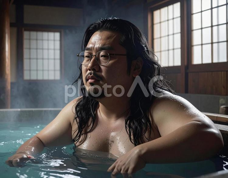 お風呂の浸かる男性 風呂,泡風呂,男性の写真素材