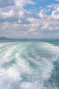 船上から眺める海の景色 海,海岸,風景の写真素材