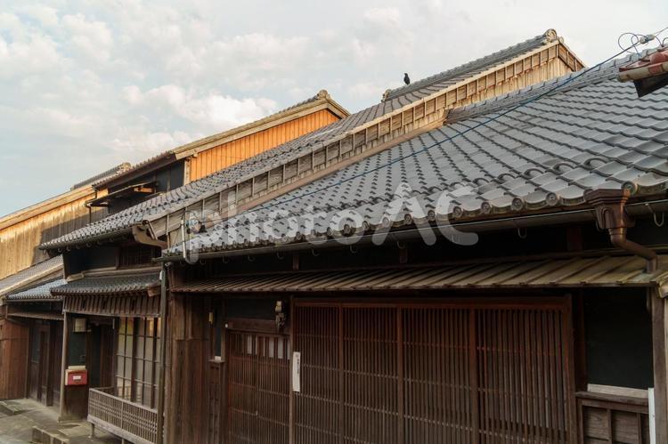 関宿、夕方の町屋の街並み 関宿,町屋,街並みの写真素材