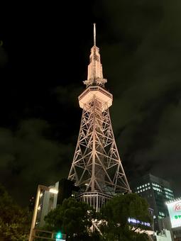 名古屋の夜を照らす塔 名古屋の夜を照らす塔 名古屋,夜景,風景の写真素材