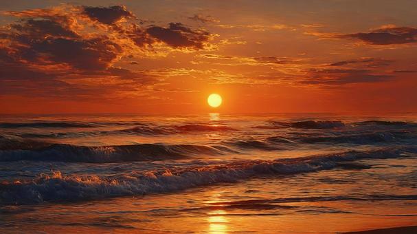 美しい日の出の海景 美しい日の出の海景の写真