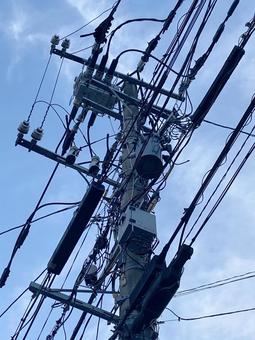 電柱電線6989 電柱電線6989の写真
