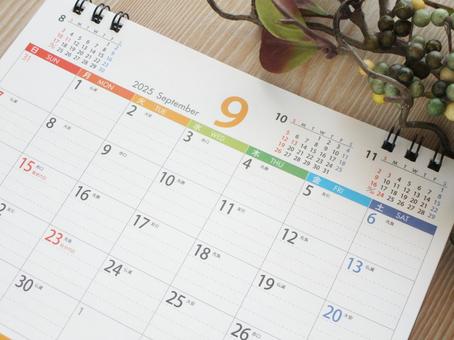 9月のカレンダー（2025年・令和7年） 9月,カレンダー,2025年の写真素材