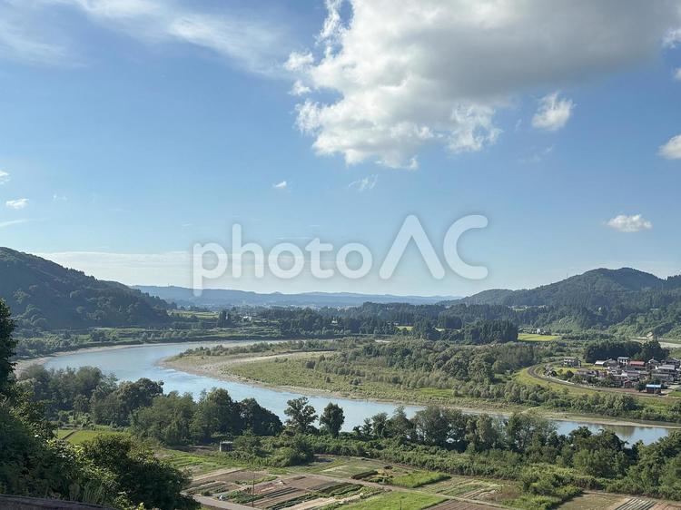 信濃川の見える風景 信濃川,展望台,新潟の写真素材