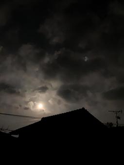 Heisei last full moon, landscape, light, sunset, JPG