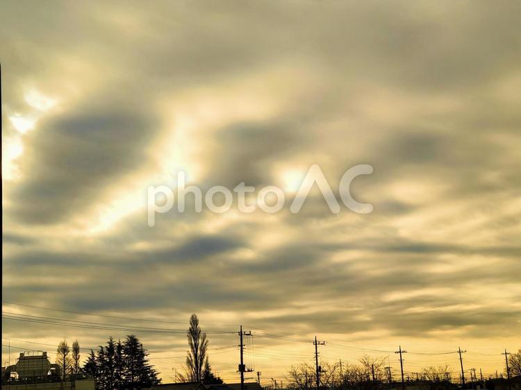 夕暮れの空 風景,空,たそがれの写真素材