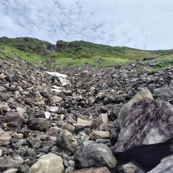 岩場の急登 岩場の急登 登山,山,夏山の写真素材