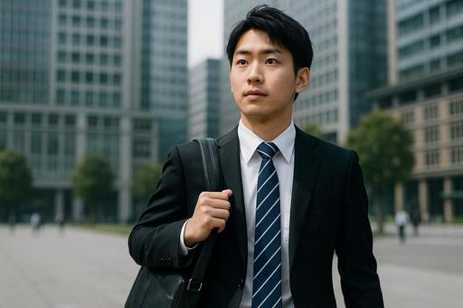 就職活動中の男子学生 就職活動中の男子学生の写真