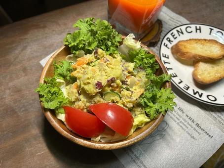 Photo, sweet potato, salad, tomato, 