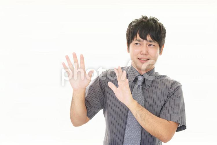 拒否する男性 ビジネス,ビジネスマン,男性の写真素材