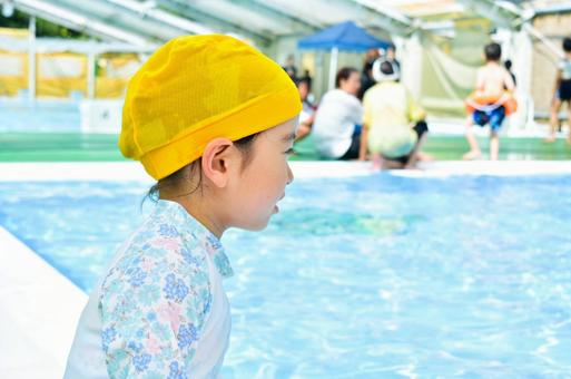 Photo, children, a swimming pool, glitter, 