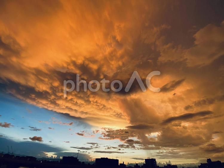 芸術的な夕暮れ空 夕暮れ,雲,空の写真素材