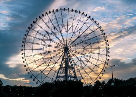 夕空と観覧車 夕空と観覧車 観覧車,空,葛西臨海公園の写真素材