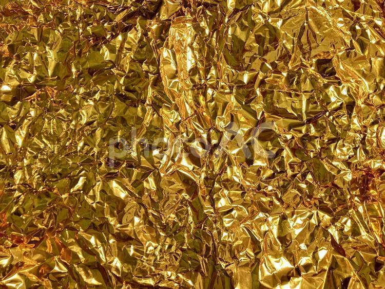 金色の紙くしゃくしゃ(細かい) 金色,紙,金の写真素材