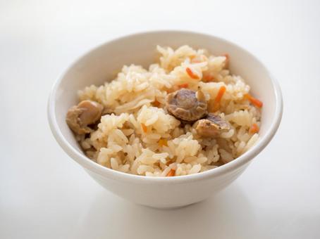 帆立炊き込みご飯 五目御飯 帆立炊き込みご飯 五目御飯 炊き込みご飯,お米,食べ物の写真素材
