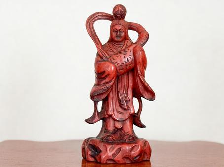 木彫りの弁財天 木彫りの弁財天 弁財天,七福神,木彫りの写真素材