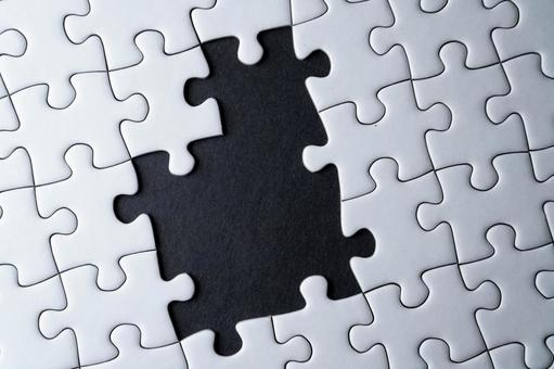 未完成の白いジグソーパズル パズル,ピース,ジグソーの写真素材