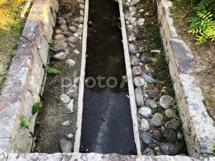 和風の用水路 用水路,庭園,和風庭園の写真素材
