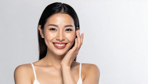 美容イメージの女性 白背景 美容イメージの女性 白背景の写真