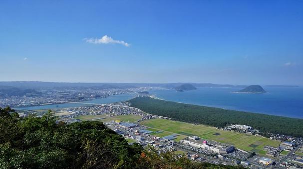 虹ノ松原風景 虹ノ松原風景 虹の松原,鏡山展望台,鏡山の写真素材
