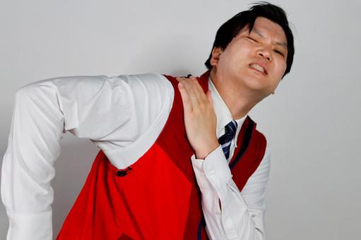 肩の痛みに苦しむ男性 男性,痛み,肩の写真素材