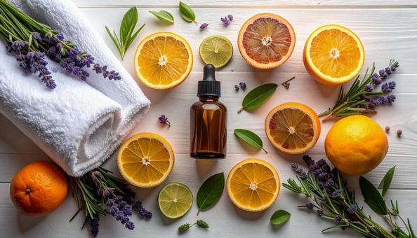 アロマオイルの瓶 アロマオイルの瓶の写真