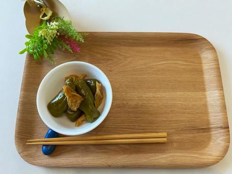 簡単!糸島産ピーマンと油揚げのめんつゆ煮 簡単!糸島産ピーマンと油揚げのめんつゆ煮 ピーマン,油揚げ,めんつゆ煮の写真素材