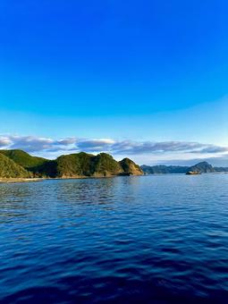 島 風景,背景素材,穏やかの写真素材