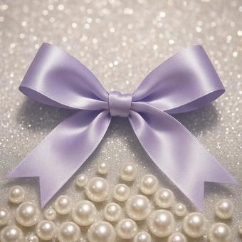 Ribbon and pearl sparkling background material, ribbon, pearl, diamond, JPG