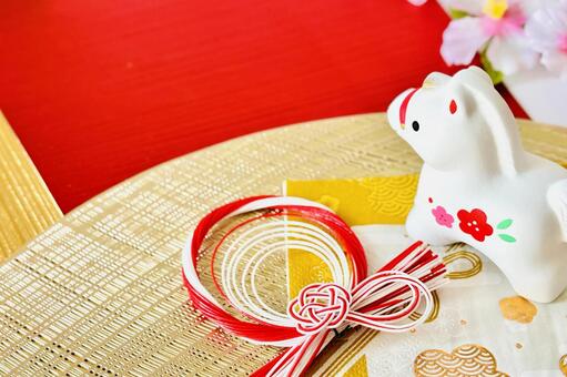 午年の年賀状素材と可愛い白馬 午年,2026,午の写真素材